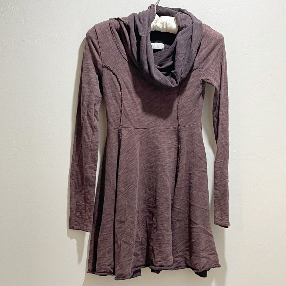 FREE PEOPLE BEACH Women’s FRANCES Cocoon Cowl Dress Heather Brown
